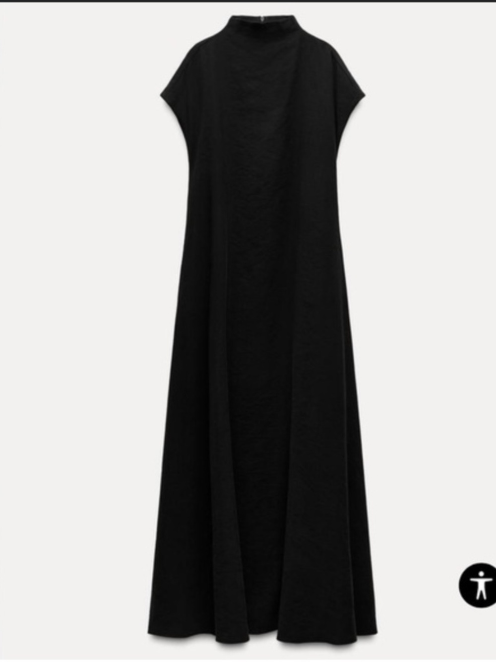 ZARA Flowy Voluminous Maxi Dress - Black - Sz XL - Picture 4 of 10
